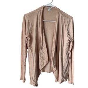 J.Crew Womens Blush Pink 100% Cotton Draped Open Front Cardigan Sweater S